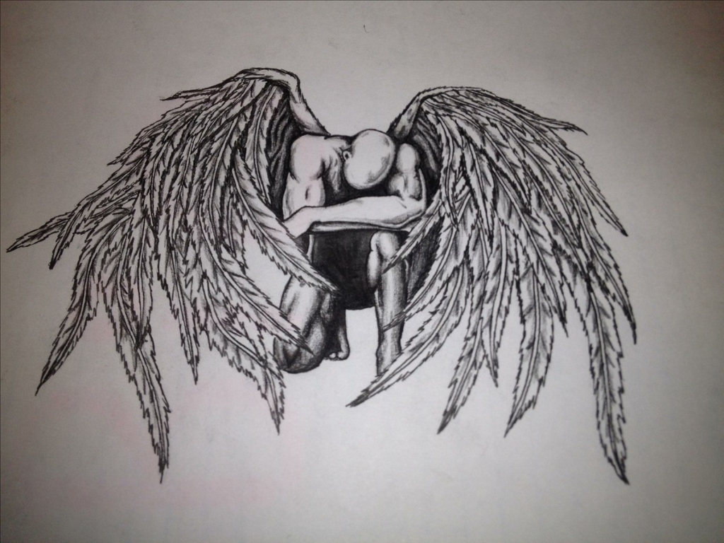 1024x768 Drawing Of Angel Wings Drawings Of Angel Wings Clipartsco