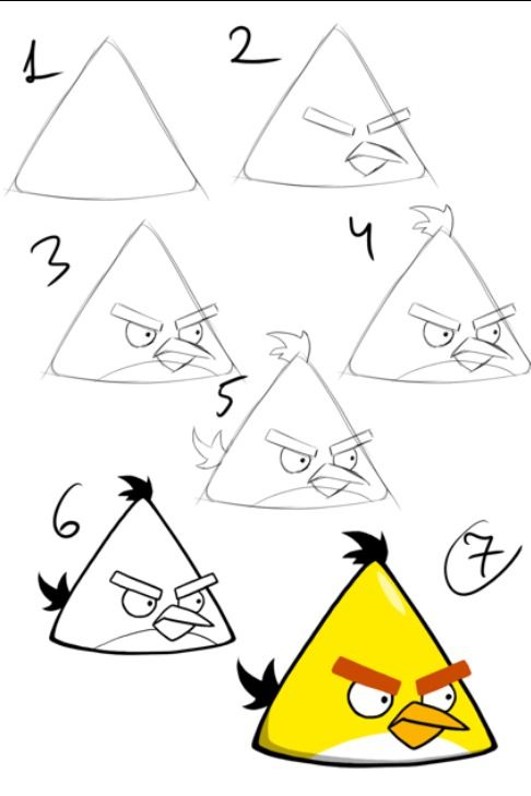 486x729 Draw The Yellow Angry Bird Drawing Angry Birds