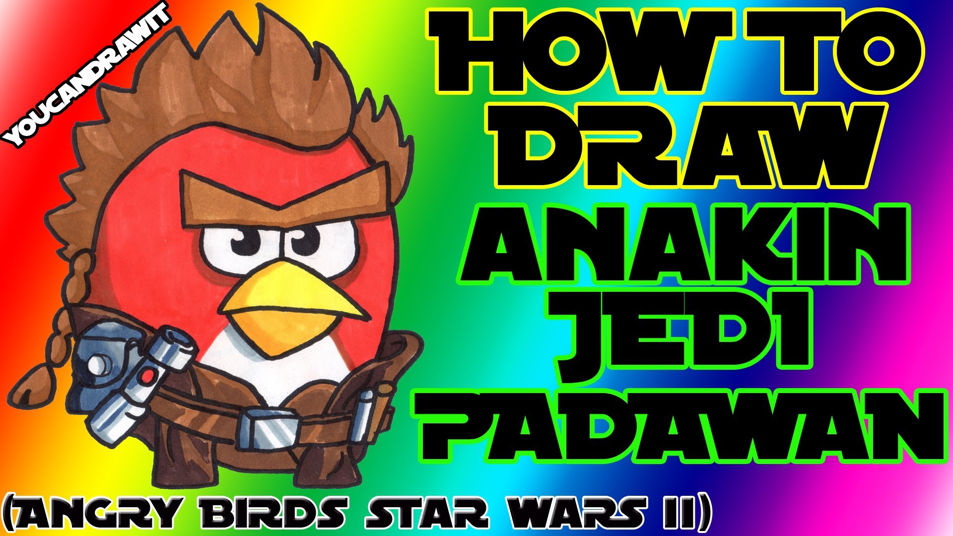 1920x1080 How To Draw Anakin Skywalker Jedi Padawan From Angry Birds Star