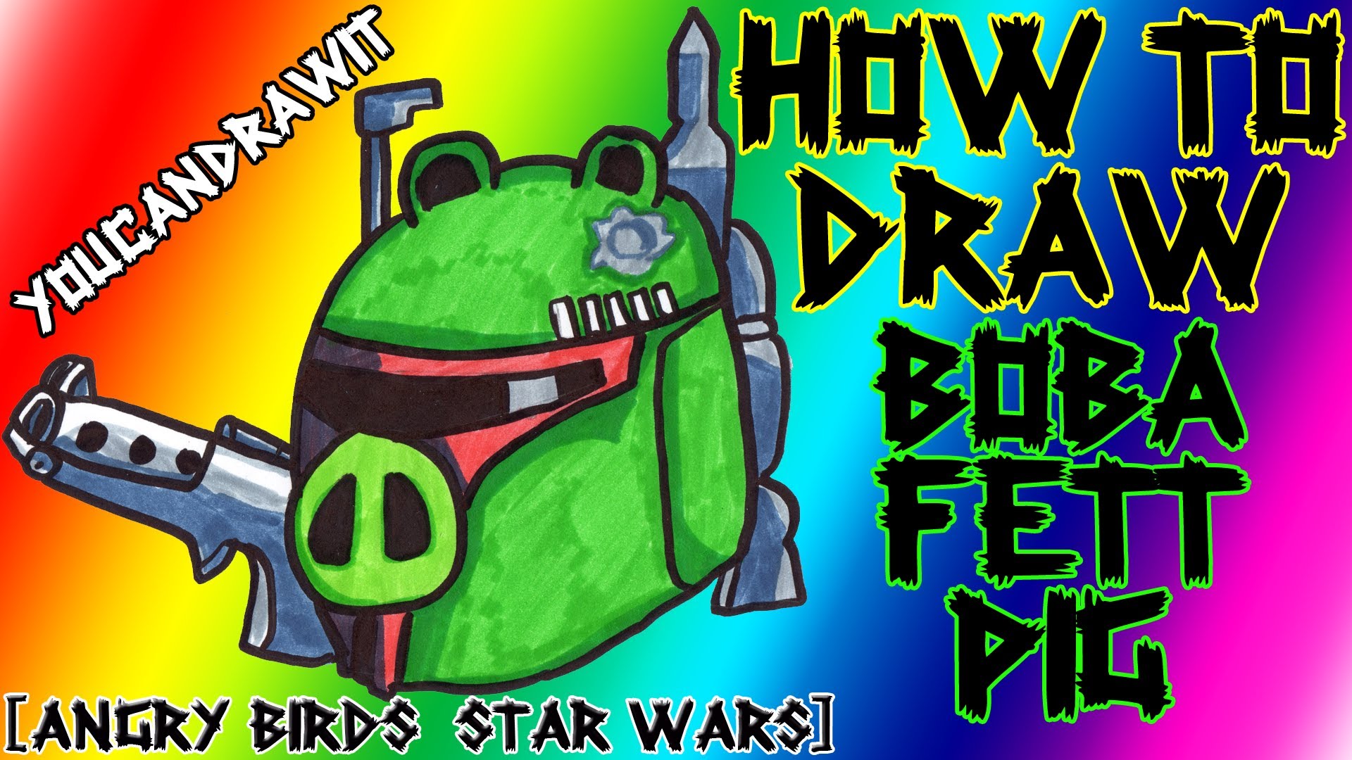 1920x1080 How To Draw Boba Fett Pig From Angry Birds Star Wars