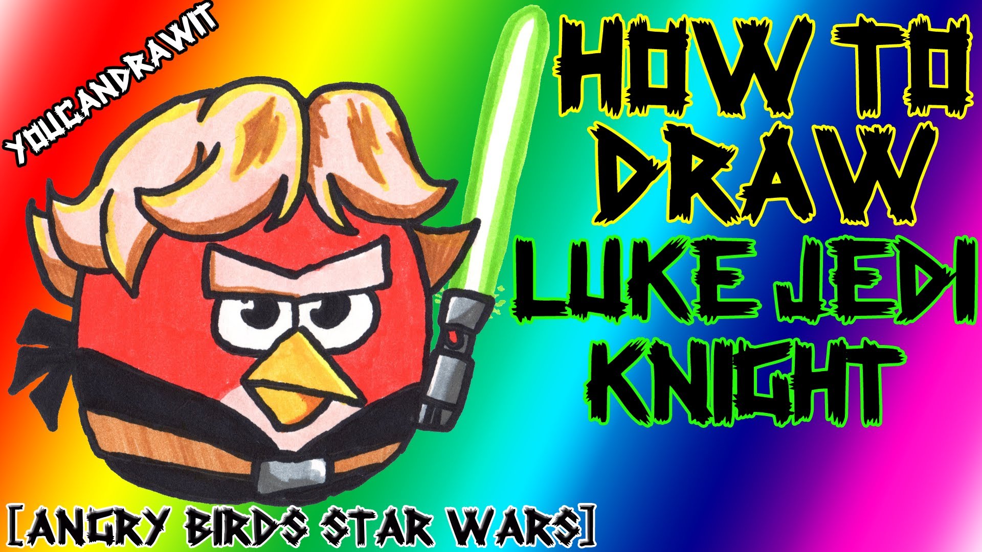 1920x1080 How To Draw Luke Skywalker Jedi Knight From Angry Birds Star Wars