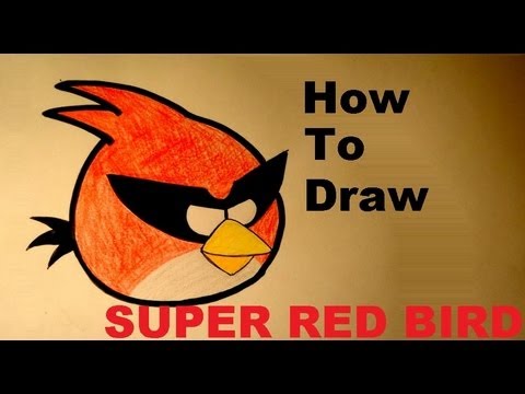 480x360 How To Draw Super Red Bird From Angry Birds Space Drawing Lesson
