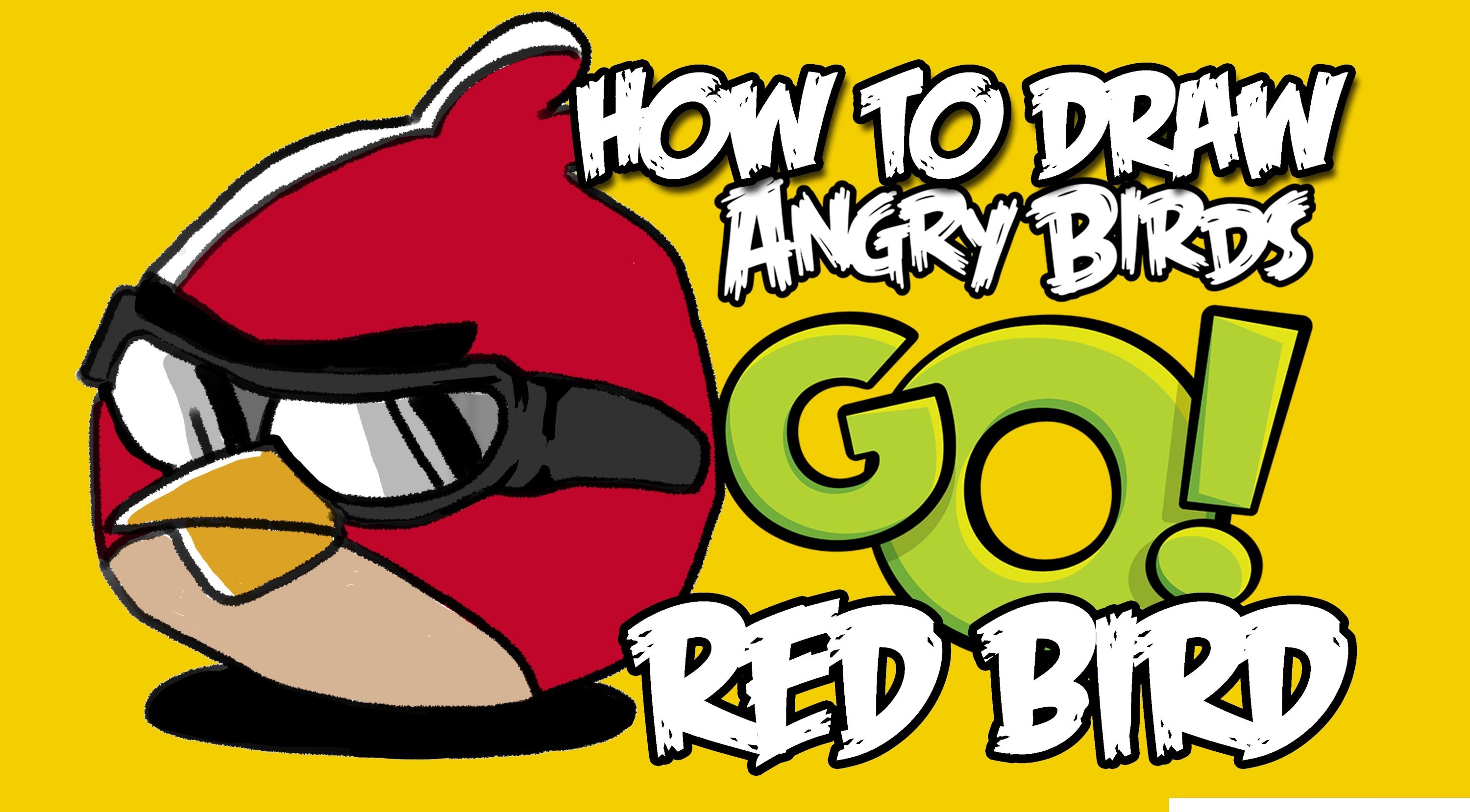 3000x1658 How To Draw Angry Birds Go!! Red Bird.