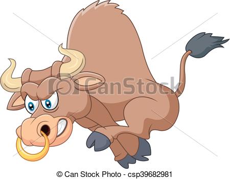 450x350 Vector Illustration Of Angry Bull Cartoon Vector