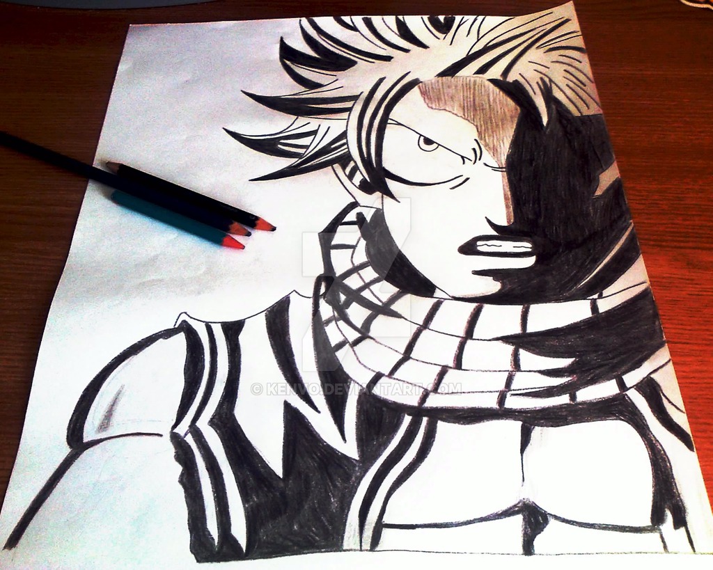 1024x819 Natsu Angry Drawing By Kenvo