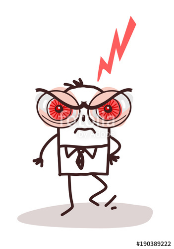 351x500 Cartoon Man With Big Angry Eyes Stock Image And Royalty Free