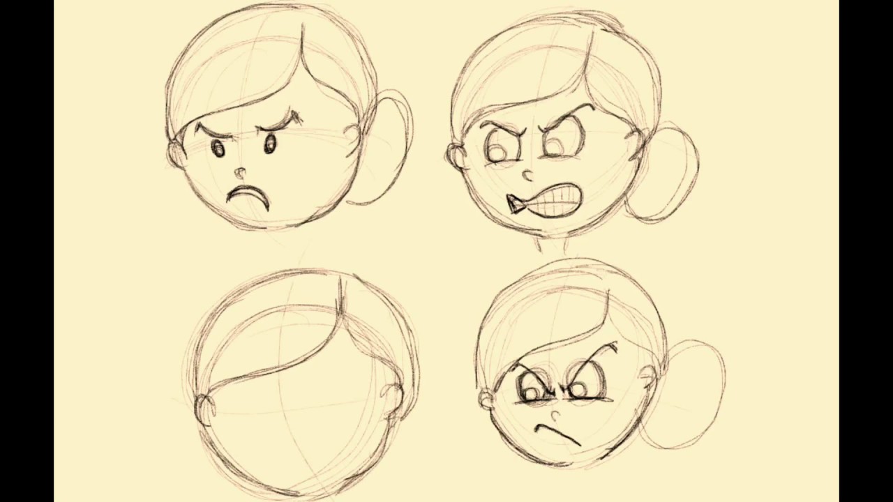 1280x720 How To Draw Facial Expressions, Angry Face By Kg