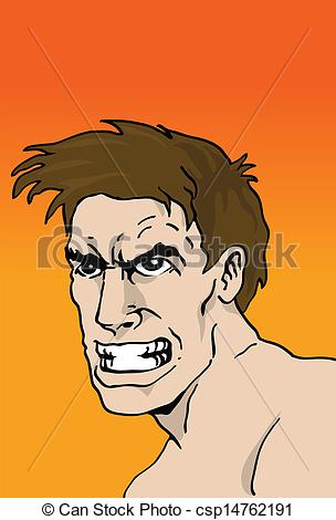 304x470 Illustration Of An Angry Man. Eps Vectors