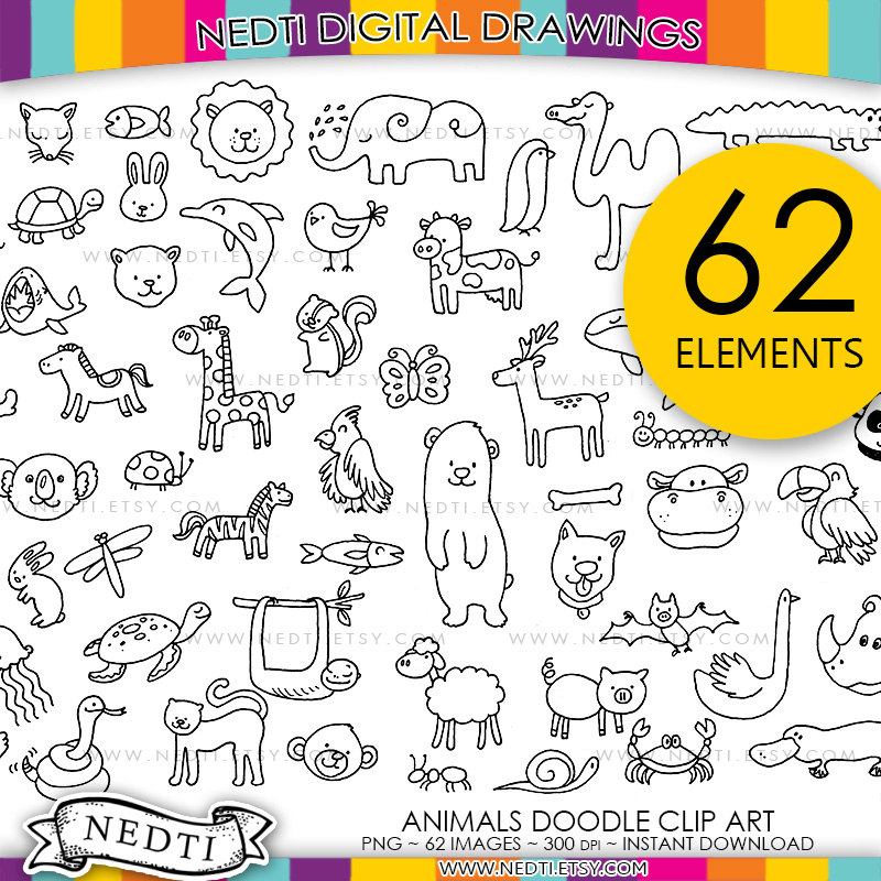800x800 Animals Drawings Hand Drawn Clip Art, Png Clipart, Lineart, Line