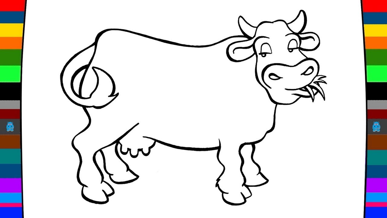 1280x720 Animal Coloring Pages How To Draw A Cow Drawing And Coloring