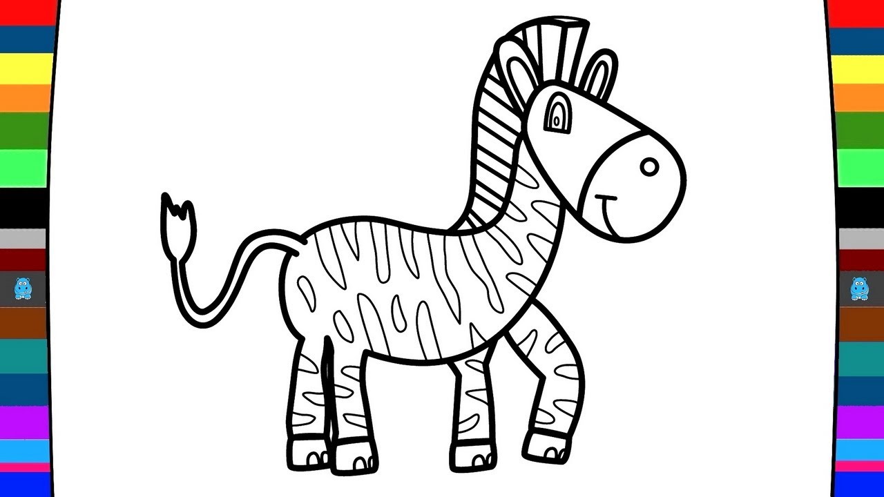 1280x720 Animal Coloring Pages How To Draw A Zebra Drawing And Coloring