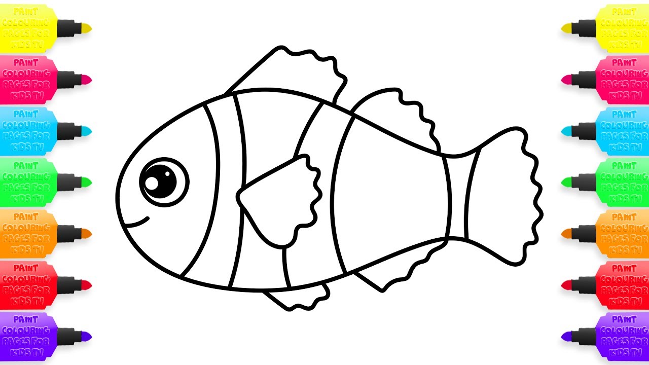 1280x720 Coloring Pages Colorful Clown Fish How To Draw Animals Drawing