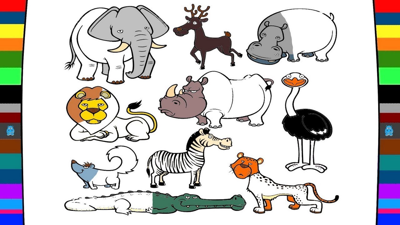 1280x720 Wild Animals Coloring Pages Drawing And Coloring Pages For Kids