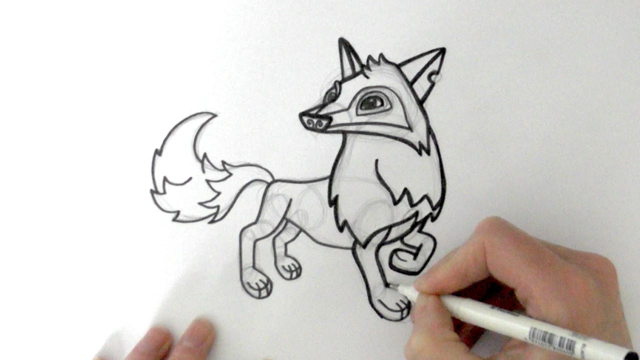 1280x720 How To Draw A Cartoon Arctic Wolf From Animal Jam