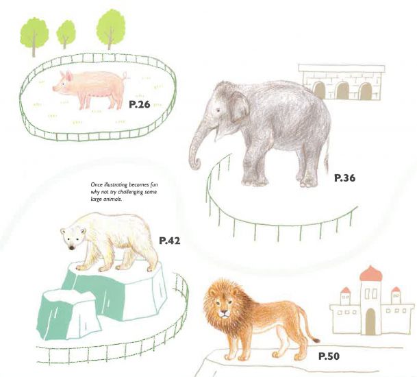 609x550 Drawing Cute Animals In Colored Pencil