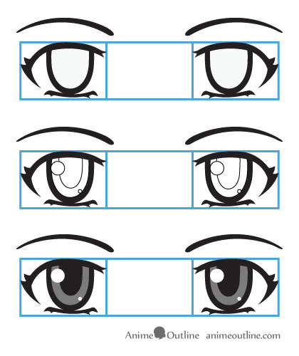 420x500 How To Draw Anime Eyes And Eye Expressions Tutorial Anime Outline