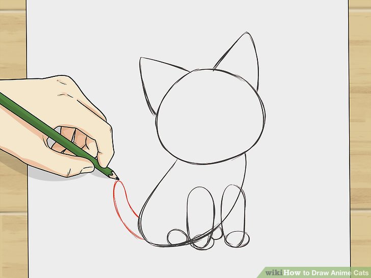 728x546 How To Draw Anime Cats 6 Steps (With Pictures)