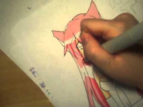 480x360 Drawing Anime Cat Girl