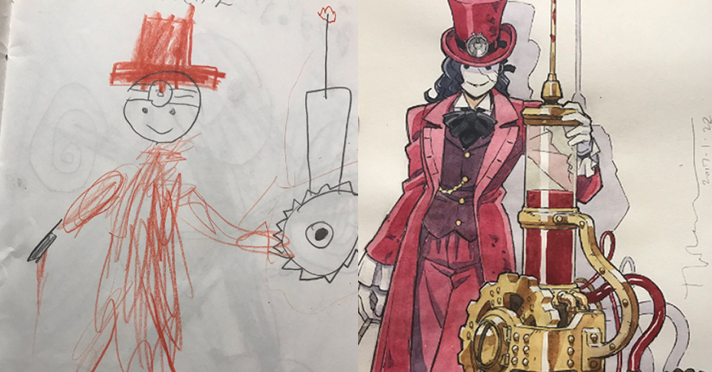 1004x525 Illustrator Turns His Sons' Drawings Into Awesome Anime Character