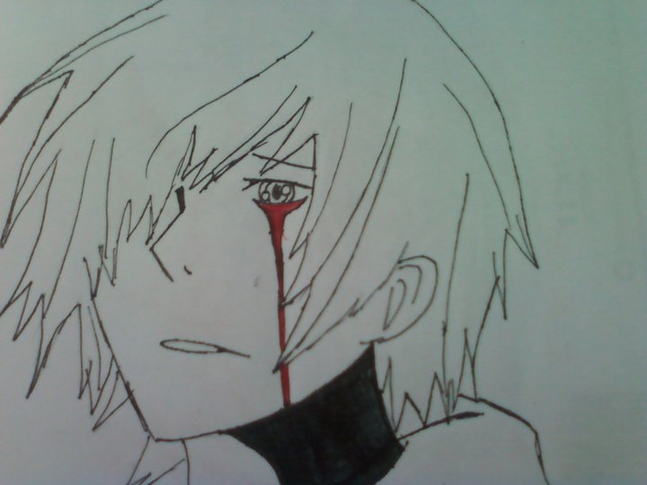 720x540 Anime Boy Crying Blood By Watashiwakareoai