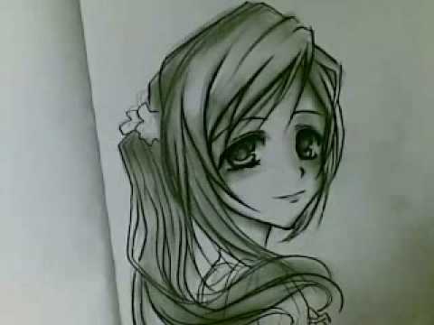 480x360 Drawing Cute Anime Girl Using Charcoal!