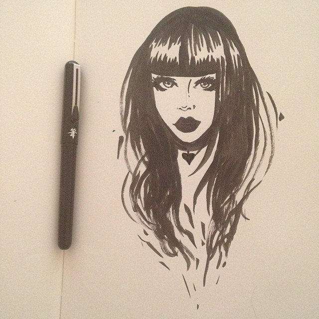 640x640 Quickie Sketch Of @wylonahayashi4 She's So Cool Like A Goth Anime