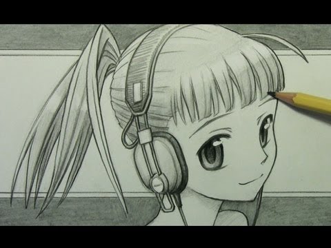 480x360 How To Draw A Manga Girl With Headphones
