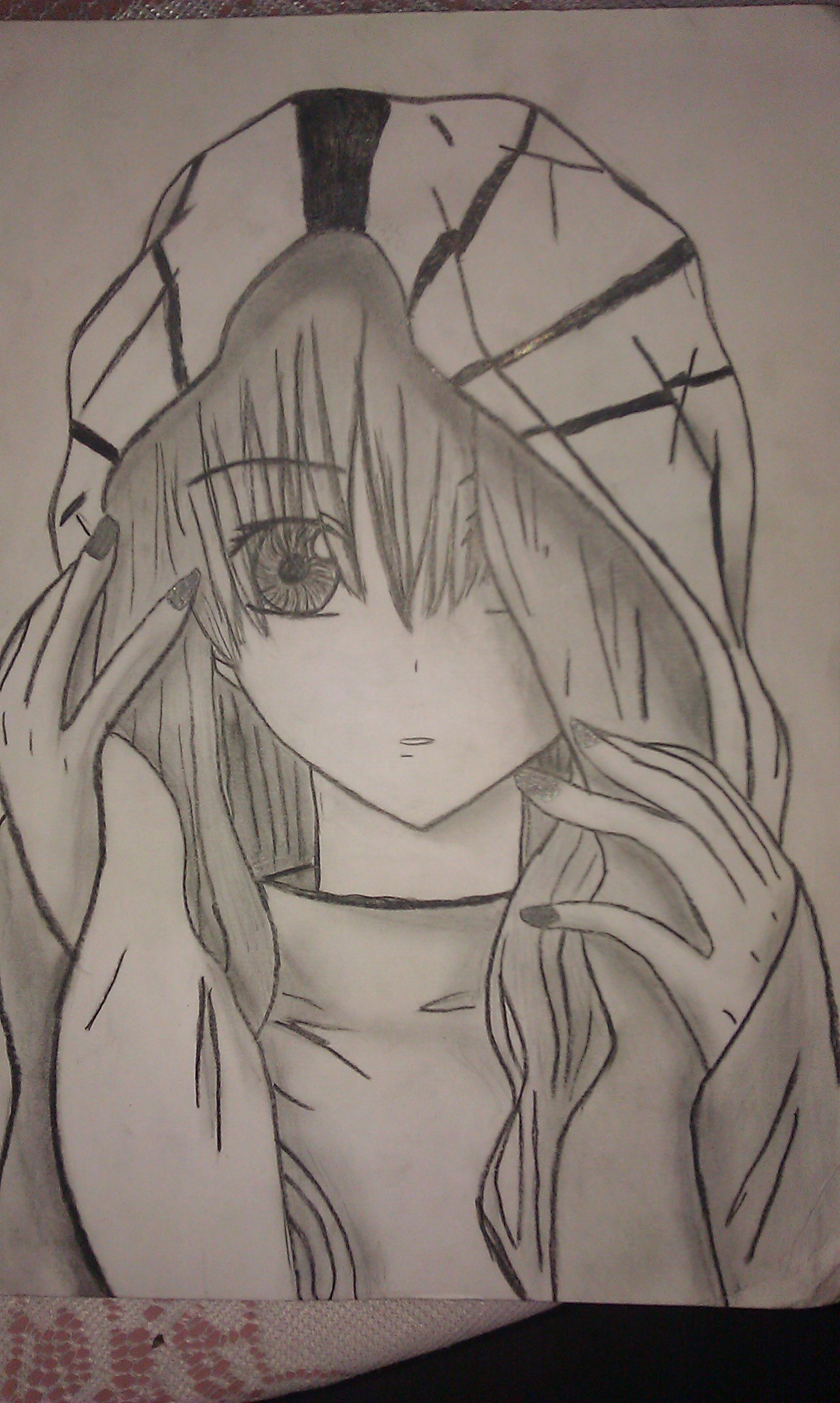 1552x2592 Unknown Anime Girl Drawing Xd By Animefreakful
