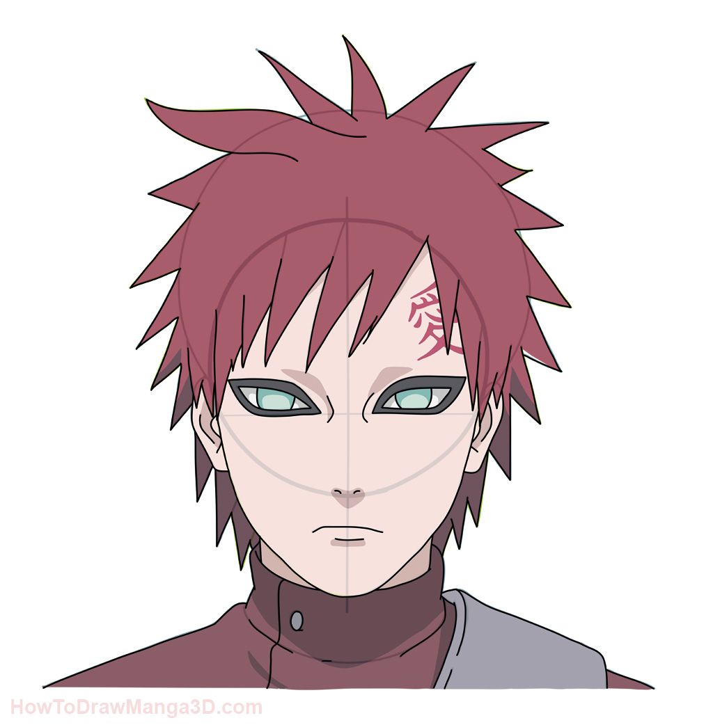 1024x1042 How To Draw Gaara From Naruto Step By Step Art