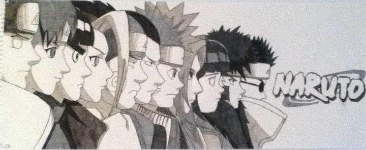 720x296 Naruto Group Drawing By Carterjackson