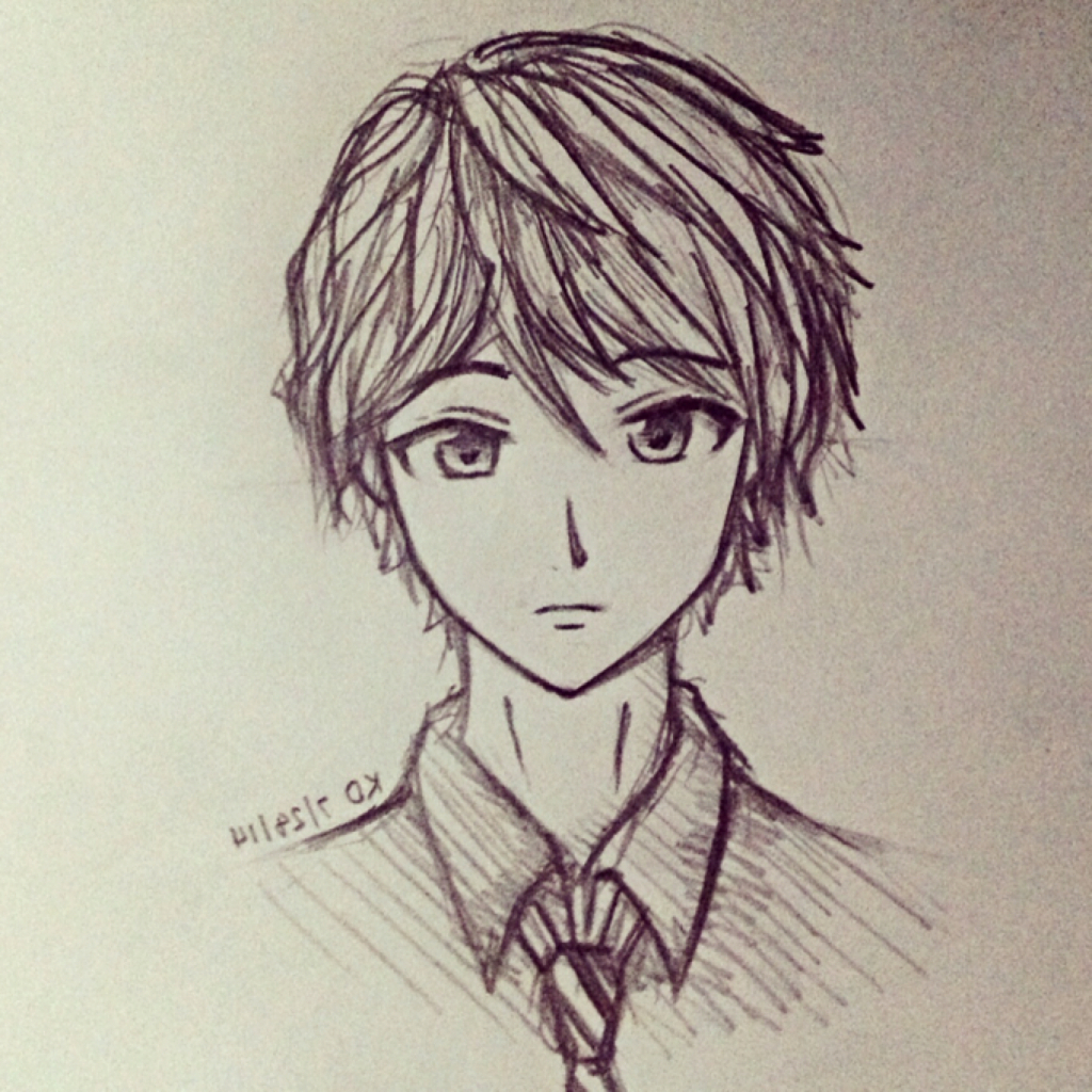 1024x1024 Easy Anime Drawings In Pencil Boy