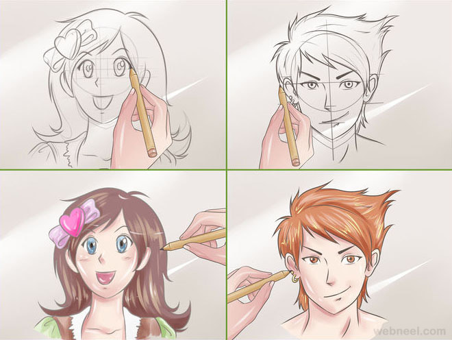 660x496 How To Draw Anime Tutorial With Beautiful Anime Character Drawings