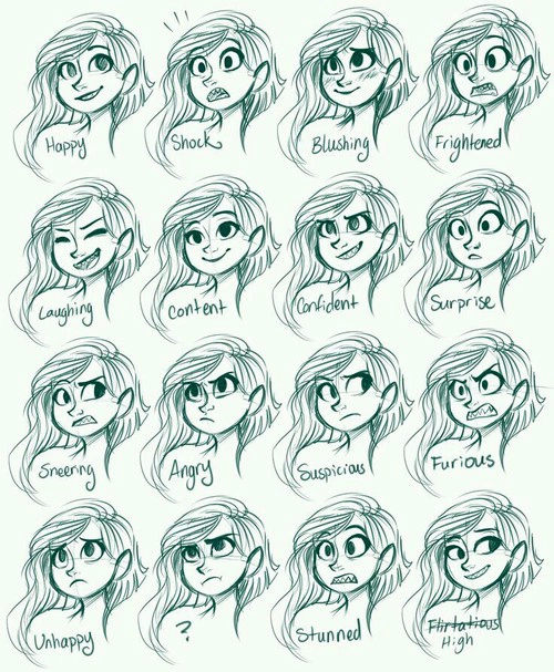 500x607 Anime Emotions Faces