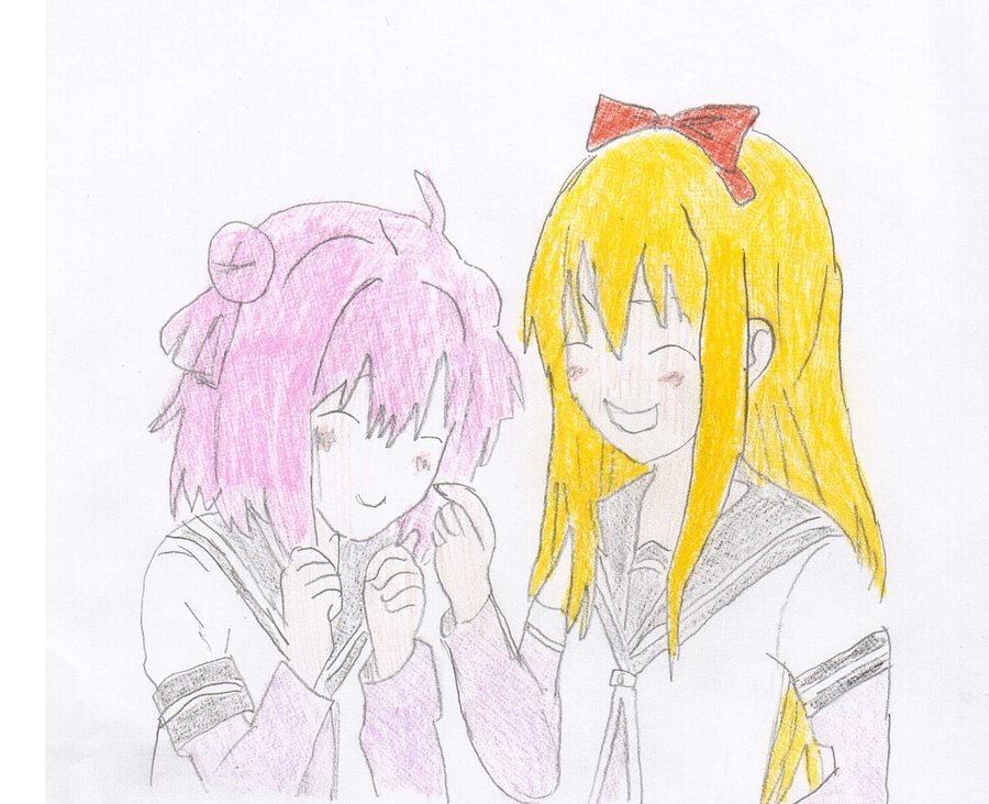 900x731 Anime Friends Drawing By Electricbunni