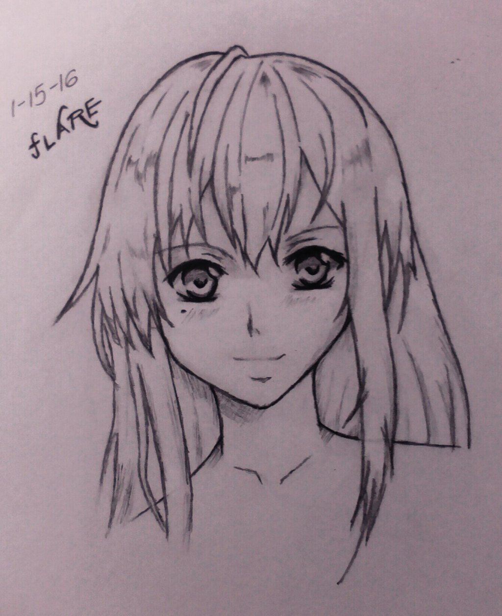 1024x1256 Anime Girl Drawing By Flare029