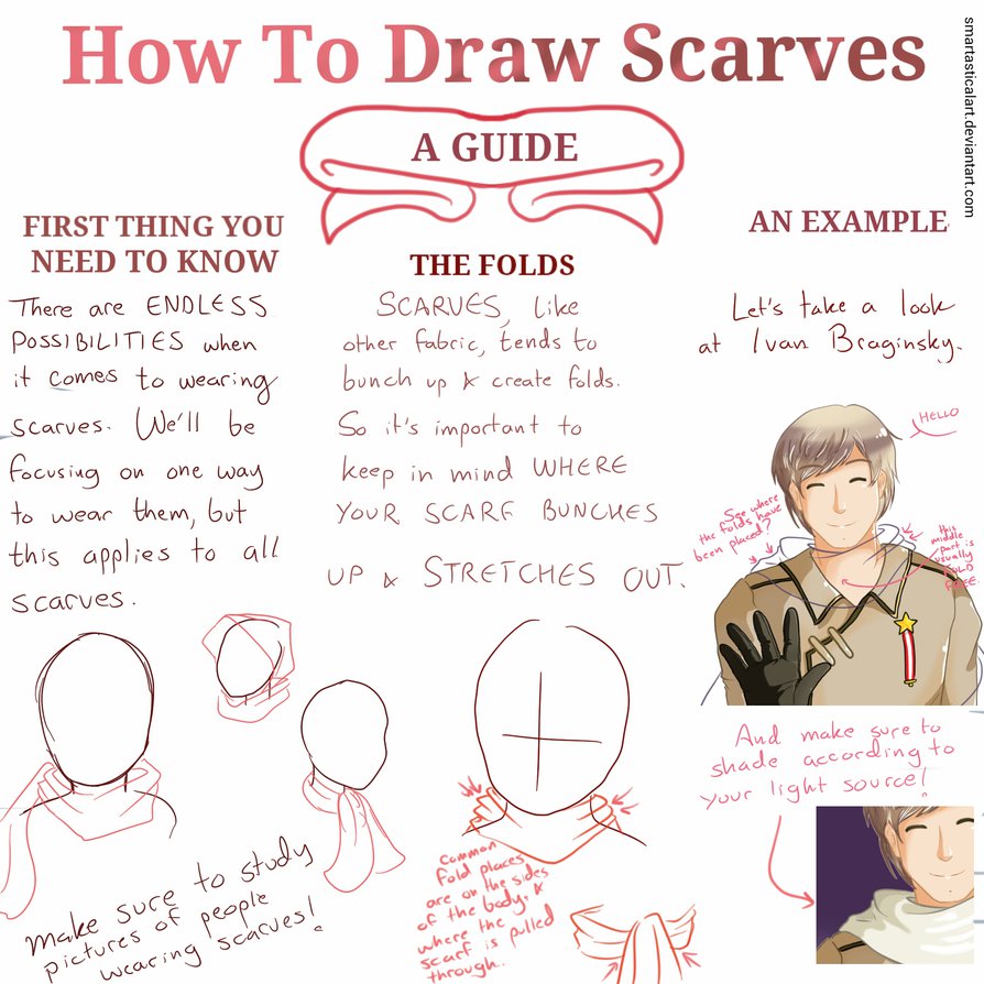 894x894 How To Draw Scarves A Guidetutorial By Smartasticalart
