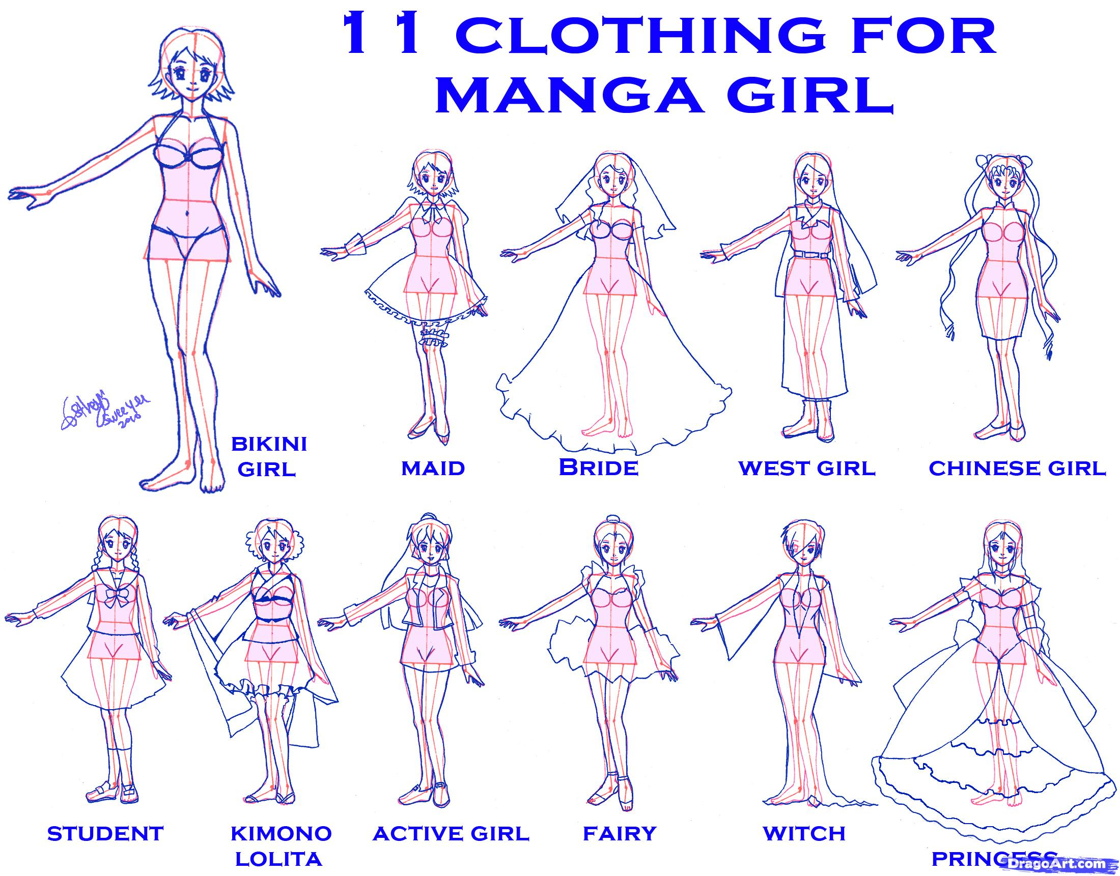 2200x1722 How To Draw Anime Girl Clothes Step By Step