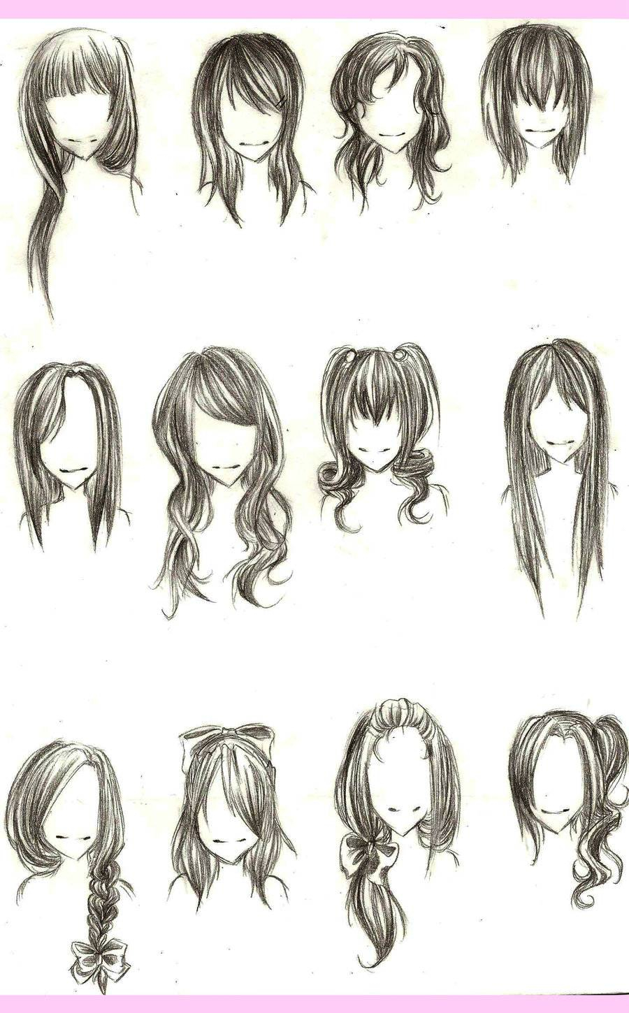 Anime Hairstyles Drawing at GetDrawings | Free download