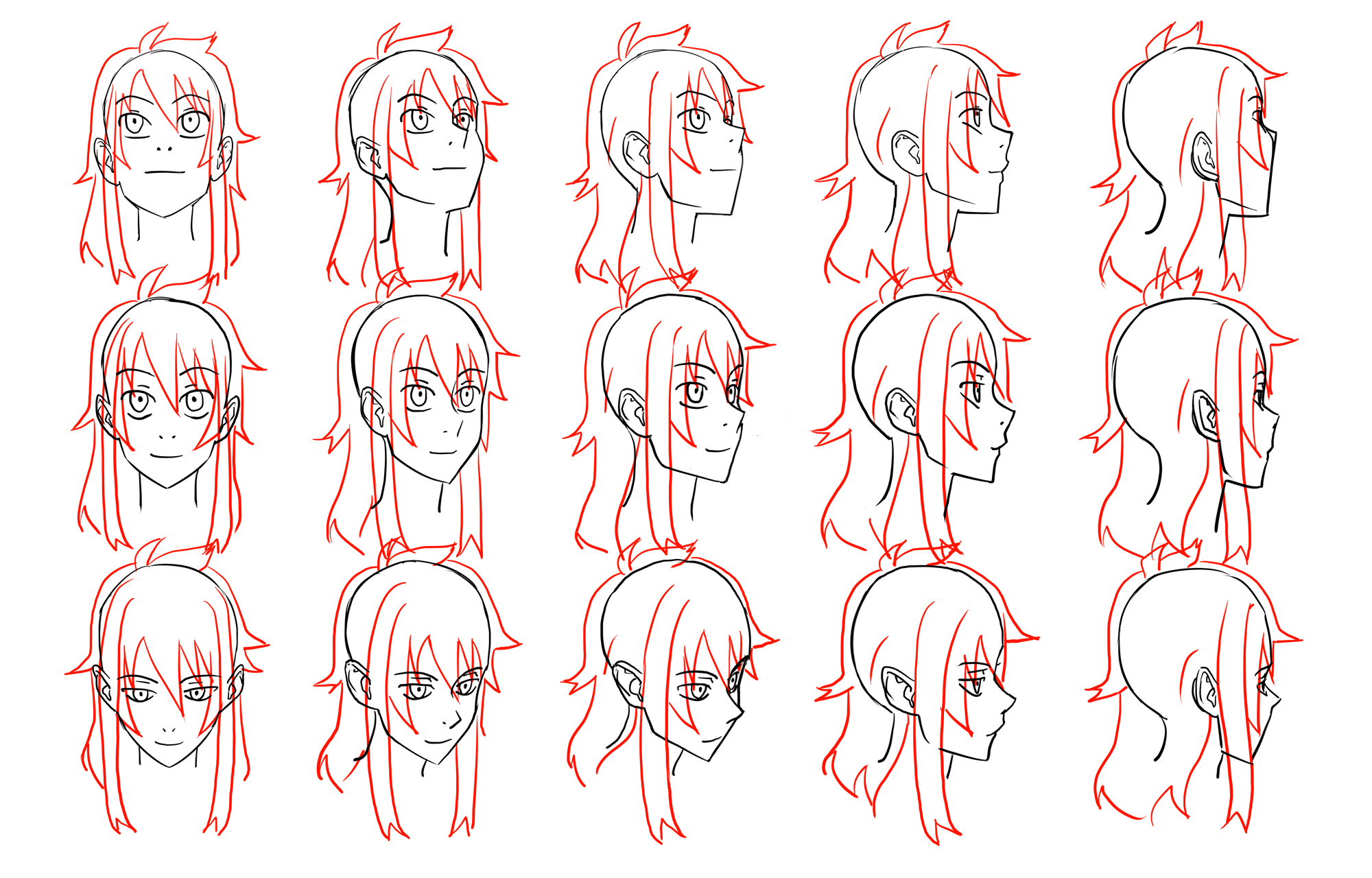 How To Draw Manga Faces From Different Angles - How To Draw Anime Head ...