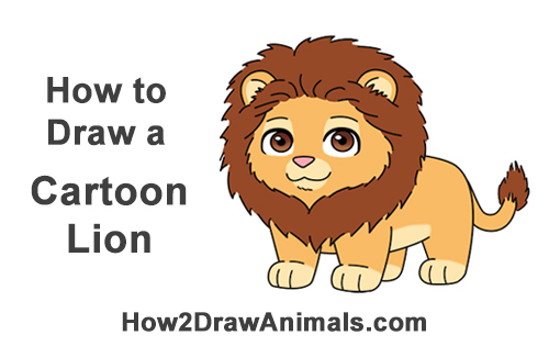 500x315 How To Draw A Lion (Cartoon)