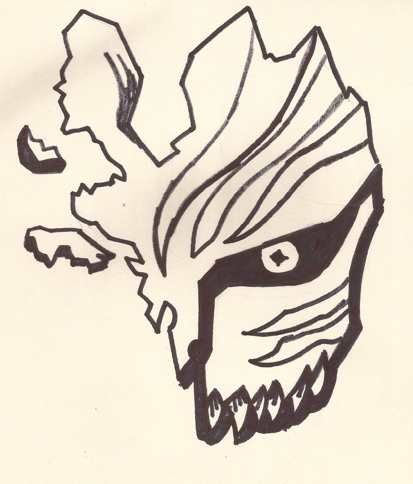 826x967 Bleach Ichigo Mask Drawing By Pestanaproductions
