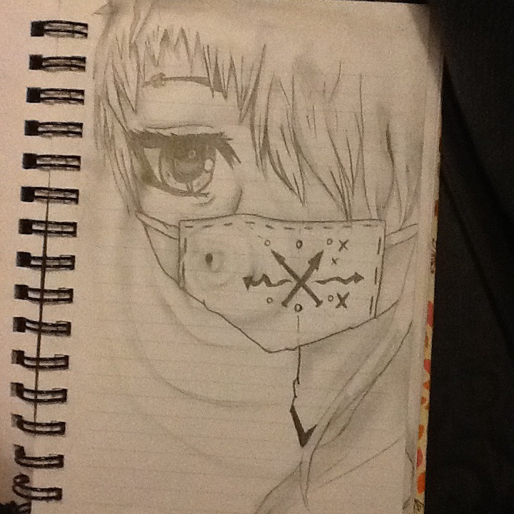 720x720 Lonely Anime Girl With Surgical Mask Drawing. By Amaro277