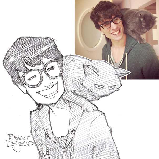 605x605 This Artist Turns Strangers Into Anime Characters Bored Panda