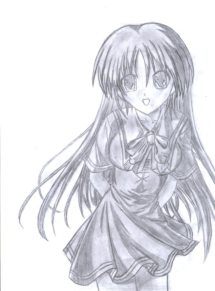 Anime School Girl Drawing at GetDrawings | Free download