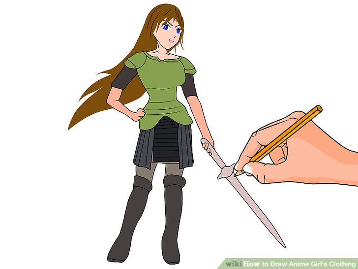 728x546 How To Draw Anime Girl's Clothing (With Pictures)