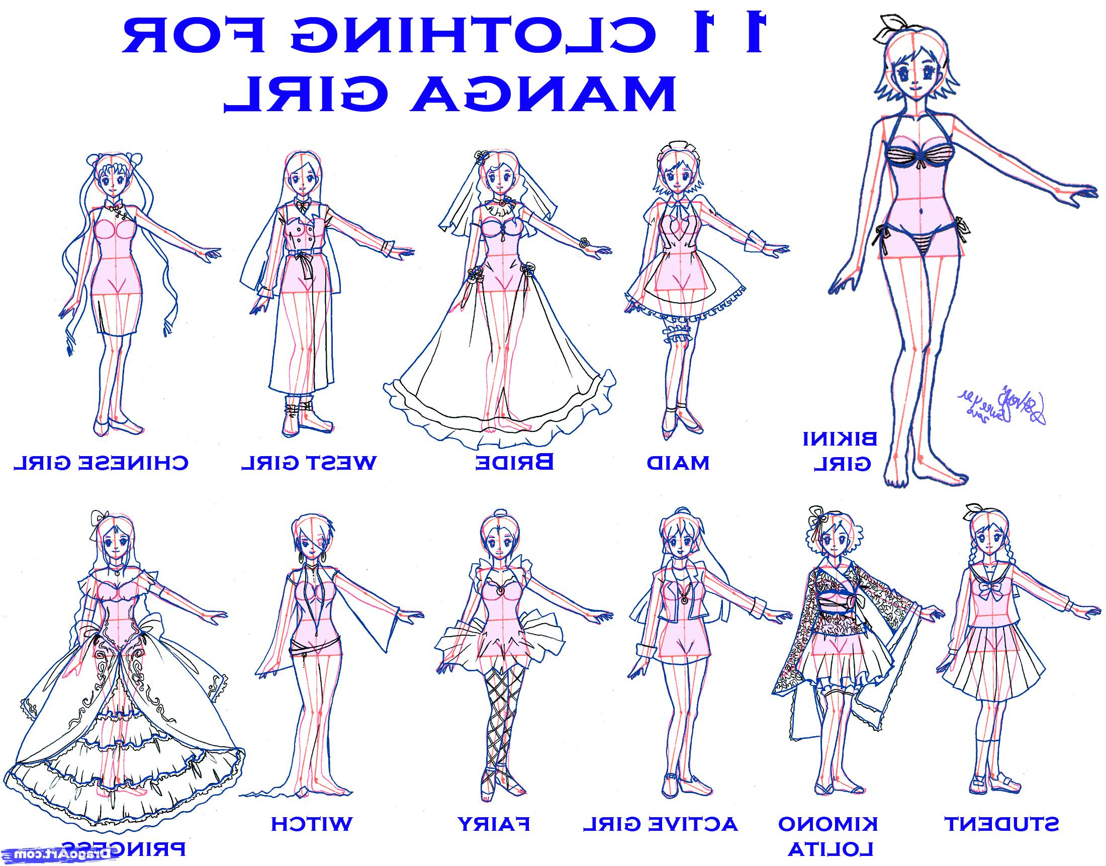 2200x1722 How To Draw Anime Step By Step Draw Cute Anime Girl Clothes
