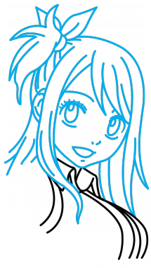215x382 How To Draw Lucy Heartfilia, Fairy Tail, Anime, Easy Step By Step