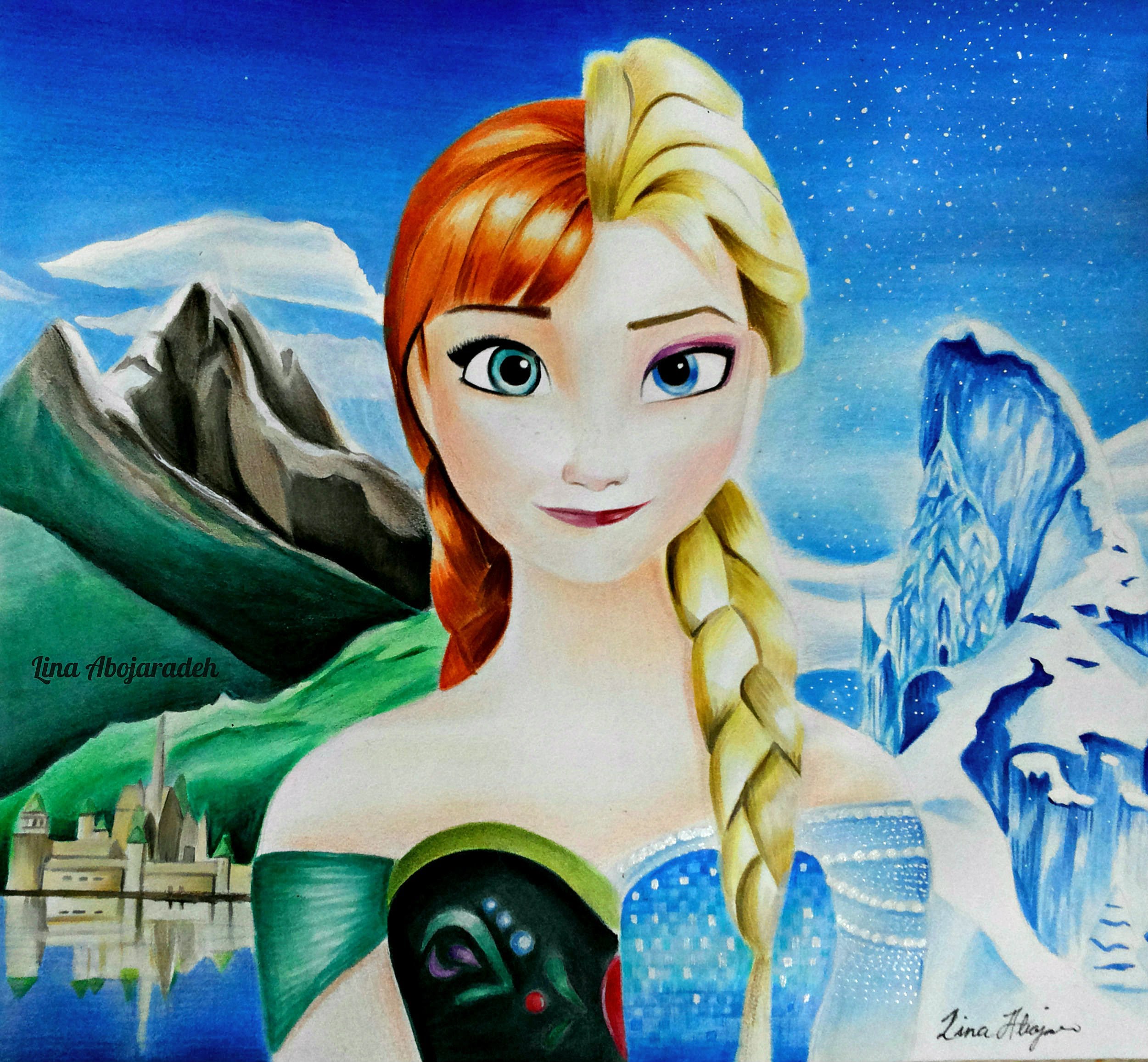 2501x2313 Frozen Drawing Queen Elsa And Anna Speed Drawing