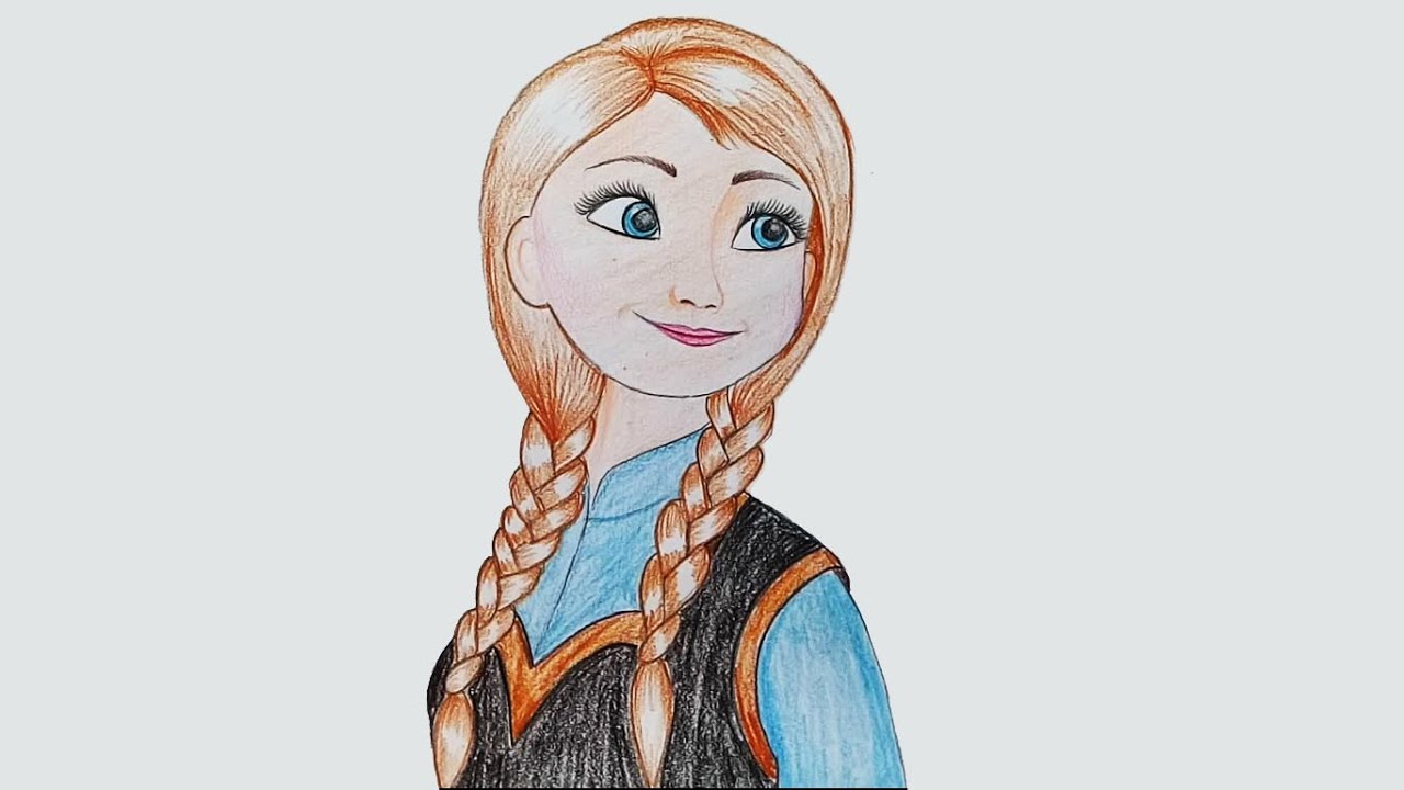 1280x720 How To Draw Anna ( Frozen) Step By Step (Very Easy)