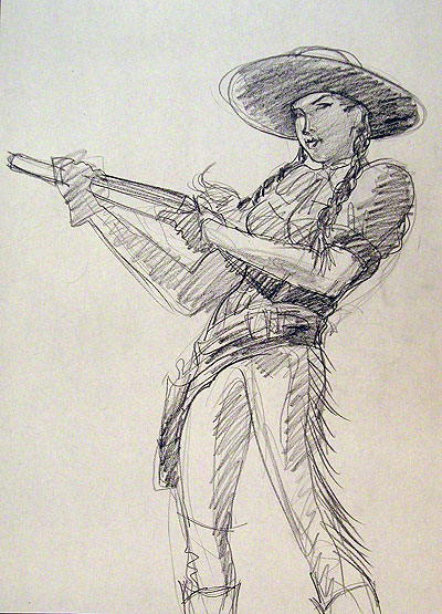 400x555 Annie Oakley Drawings The Drawing Club